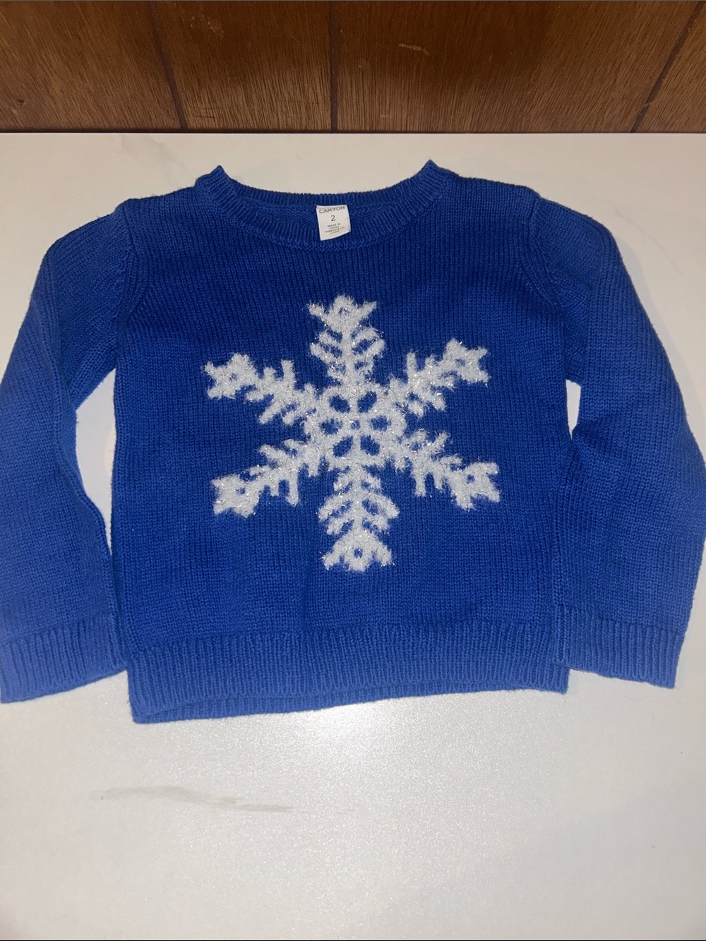 3/$25 Harper Canyon Royal Blue Sweater with White Snowflake